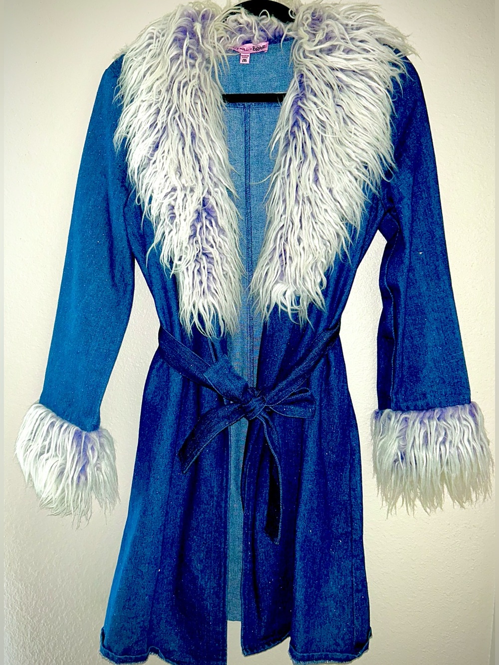 Bratz x DollzKill Faux Fur Glitter Denim Diva TrenchCoat